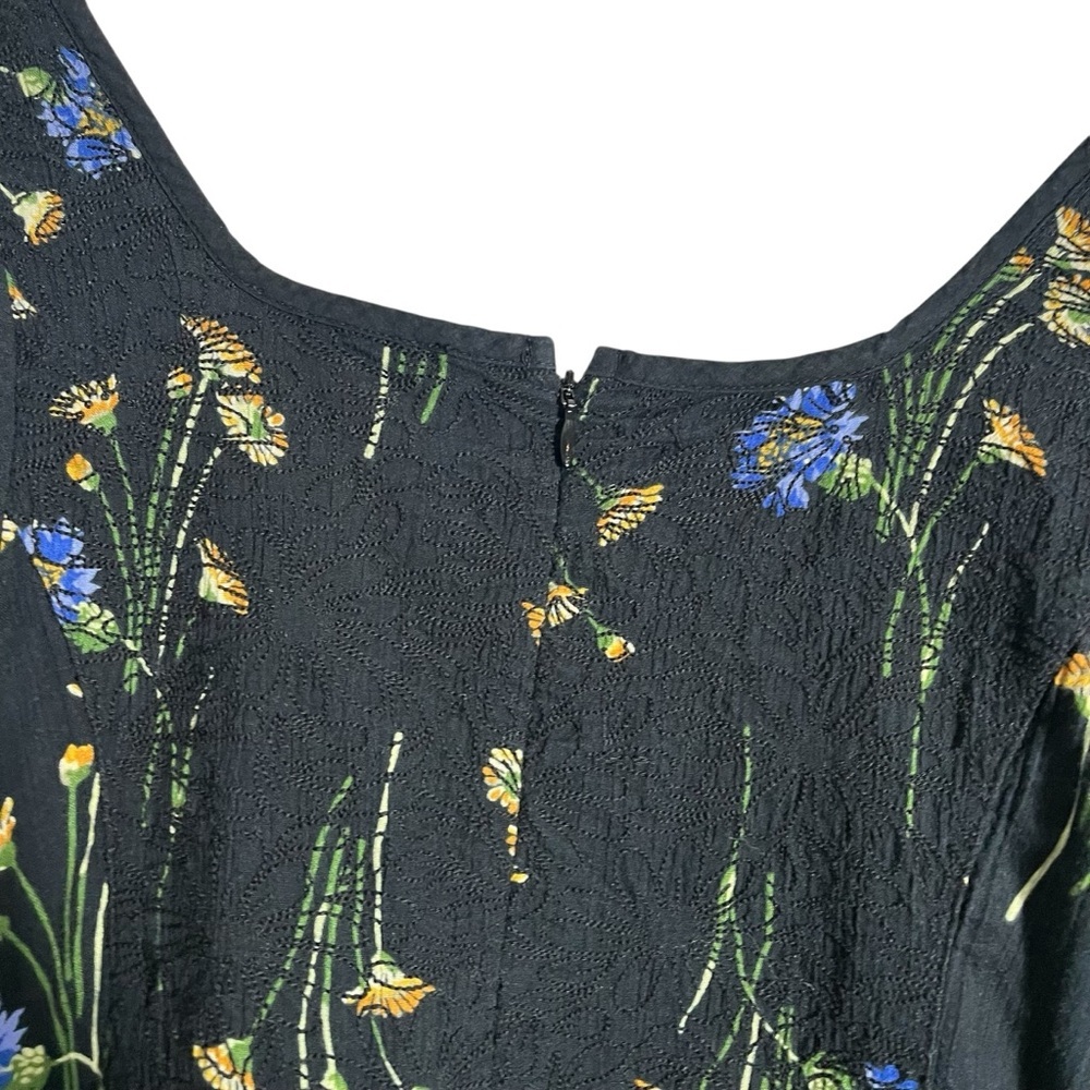 MADEWELL Xiomara Floral Print Long Sleeve Cotton Midi Dress N5287 - Picture 7 of 11